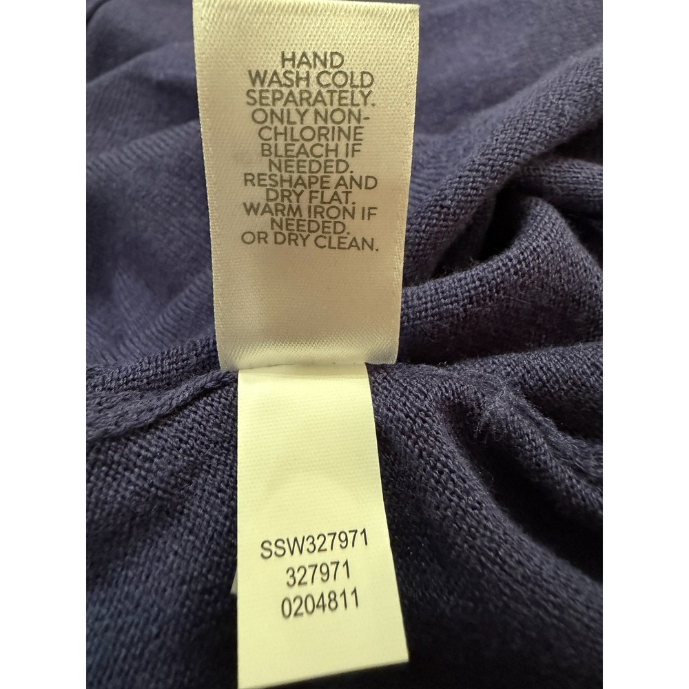 Pure Jill J. Jill V-Neck Oversized Cotton Blend Sweater Eclipse Blue NWT Size L - Picture 6 of 8
